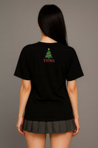 A lady wearing a black Rock & Roll with YNWA at the back made by Unique for Fans