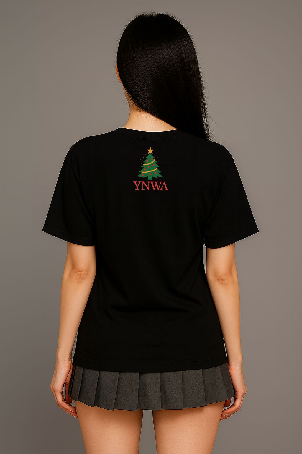 A lady wearing a black Rock & Roll with YNWA at the back made by Unique for Fans